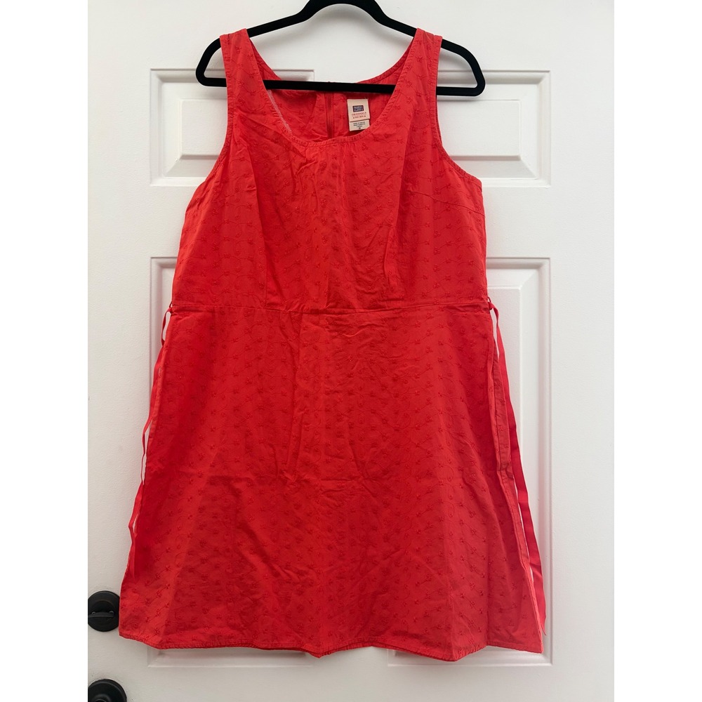 Faded Glory Orange Eyelet Embroidered Midi Dress Plus Size 18